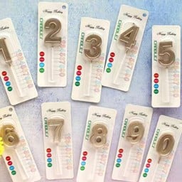 เทียนตัวเลขสีทองแชมเปญ ราคาต่อชิ้นค่ะ