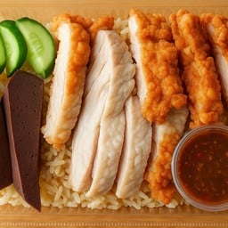 ข้าวมันไก่ต้ม+ไก่ทอด