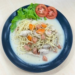 สปาเก็ตตี้ คาโบนาร่า อกไก่ (สูตรคลีน)