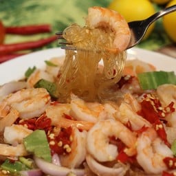 ยำวุ้นเส้นกุ้งเด้ง