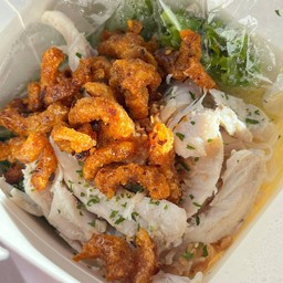 หมี่คลุกไก่ฉีก เส้นสาย