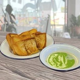 ปังเนย จิ้ม สังขยาใบเตย