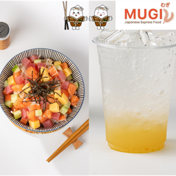 [Set มูกิอิ่มคู่น้ำ G] ชิราชิด้ง + เครื่องดื่ม 50 บาท