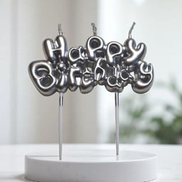 เทียน HBD เงิน