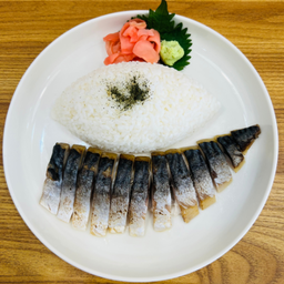 ข้าวปลาซาบะดองเบิร์นไฟ