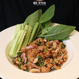 ลาบอีสานแซ่บ          Larb Thai style spicy salad with plant-based meat