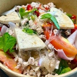 ยำวุ้นเส้นหมูยอ + หมูสับ