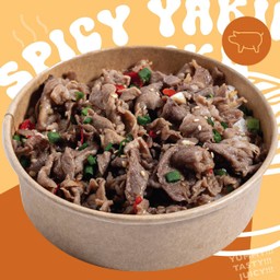 ข้าวหน้าหมูดำคุโรบุตะซอส SPICY YAKINIKU PUNCH