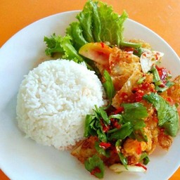 ข้าว + ยำไข่ดาว