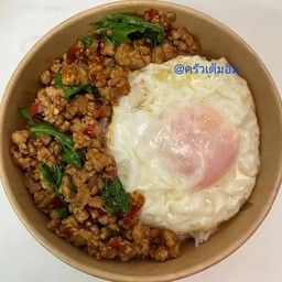 ข้าว+ กระเพราหมูสับไข่ดาว