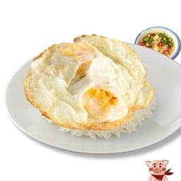 ข้าวไข่ดาวคู่ น้ำปลาพริกปรุงรส