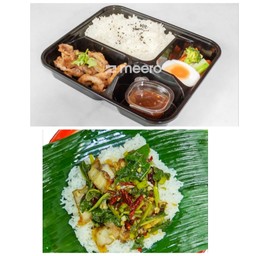[เซตสุดฮิต] ข้าวยอดคะน้าสด หมูกรอบ พริกแห้ง + ข้าว หมูอบ น้ำผึ้งเดือน 5 สูตรบางกอกน้อย + โค้กออริจินัล 325 มล.