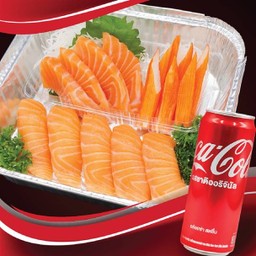 [อร่อยซ่ากับโค้ก] ชุดคิน ซาซิมิ + ซูชิ A  x Coke 325 ml.