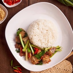 ผัดคะน้า(ราดข้าว)