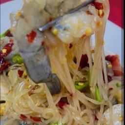 Spicy Thin Rice Noodle Salad with Fresh Shrimp