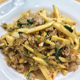 ข้าว+กะเพราหมูสับวุ้นเส้นหน่อไม้ดอง