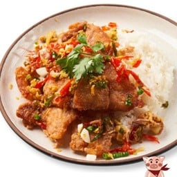 ข้าวหอมสามชั้นคั่วกระเทียมพริกเกลือ