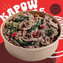 ข้าวหน้าหมูดำคุโรบุตะซอส KAPOW BLAZE