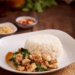 ผัดโหระพา(ราดข้าว)