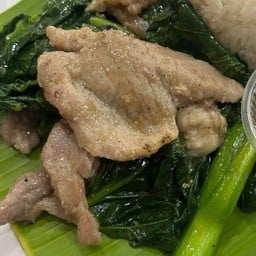 คะน้าฮ่องกงน้ำมันหอยหมู (กับข้าว)