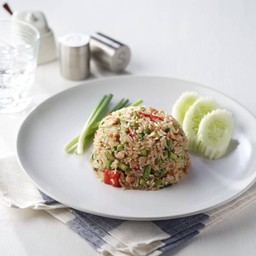 ข้าวผัดผักกะเฉดหมูสับ