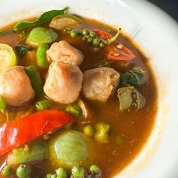 แกงป่าลูกชิ้นปลากราย