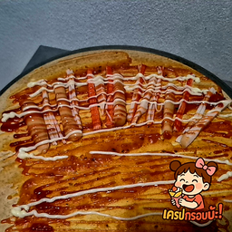 พริกเผา ปูอัด ใส้กรอก ซอสมะเขือเทศ ซอสพริก มายองเนส