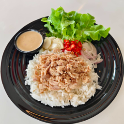 ข้าวยำทูน่า น้ำสลัดงาคั่วญี่ปุ่น
