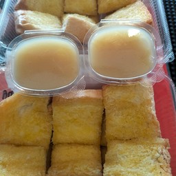 ขนมปังปิ้งหน้าเนย+นม+น้ำตาล