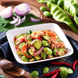 สะตอผัดกุ้งหมูสับ