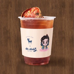 Bael fruit juice with tea jelly น้ำมะตูมเจลลี่ที