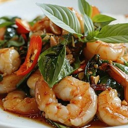 ข้าวกระเพรากุ้ง