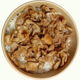 ข้าวหมูผัดน้ำมันหอย