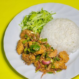 ข้าวลาบไก่กรอบ