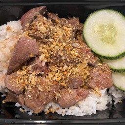 ข้าวตับทอดกระเทียม