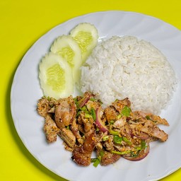 ข้าวน้ำตกไก่ย่าง