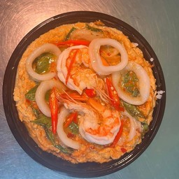 ข้าวราดห่อหมกทะเลไข่ข้น