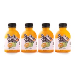 น้ำส้มคั้นสดแท้ 100% พร้อมเนื้อส้ม 220ml. 3 ขวด แถม 1 ขวด