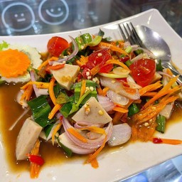 ยำหมูยอไข่แดง(ปลาร้า)