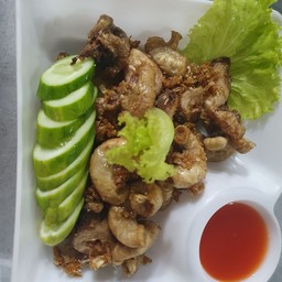 ไส้ตันทอดคลุกกระเทียม