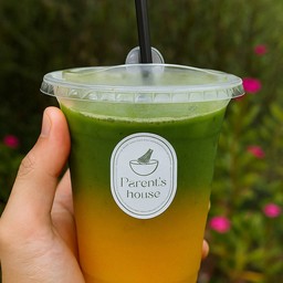 Fresh orange juice matcha