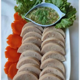 หมูยอพริกไทยดำลวก กับข้าว