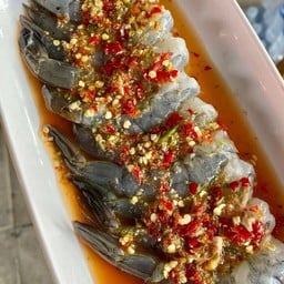 กุ้งเเช่น้ำปลารสเด็ด@ส้มตำไก่ทอดหน้าวัดพระยาสุเรนทร์