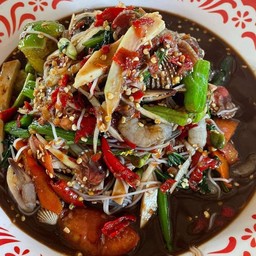 ตำซั่วหอยแครงกุ้งสด