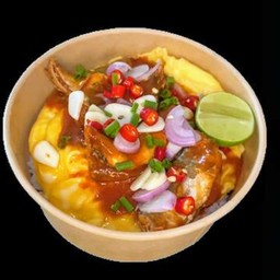 ข้าวไข่ข้นราดปลากระป๋องผัด