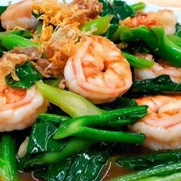 คะน้า ฮองกงผัดกุ้ง