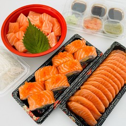 ฟรี โออิชิกรีนทีรสต้นตำรับ 500 มล.เซ็ทแซลมอน 200 กรัม โรลแซลมอนสด 8 ชิ้น ข้าวหน้าม่อนสดหั่นเต๋า