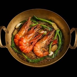 กุ้งลายเสืออบวุ้นเส้น
