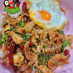 ข้าวผัดกะเพราหมูชิ้น