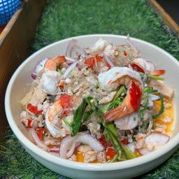 ยำวุ้นเส้นหมูสับหมูยอกุ้ง